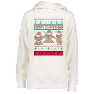 Poodle Santa Hat Ugly Sweater Christmas Pajama Dog Xmas Meaningful Gift Womens Funnel Neck Pullover Hood