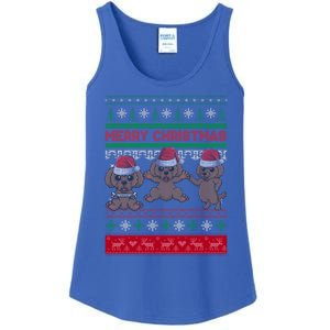 Poodle Santa Hat Ugly Sweater Christmas Pajama Dog Xmas Meaningful Gift Ladies Essential Tank