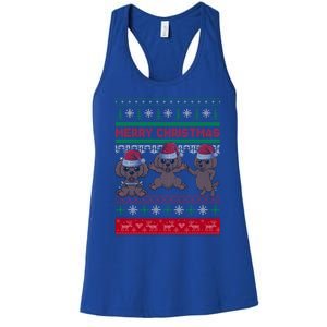 Poodle Santa Hat Ugly Sweater Christmas Pajama Dog Xmas Meaningful Gift Women's Racerback Tank