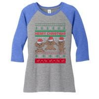 Poodle Santa Hat Ugly Sweater Christmas Pajama Dog Xmas Meaningful Gift Women's Tri-Blend 3/4-Sleeve Raglan Shirt