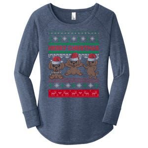 Poodle Santa Hat Ugly Sweater Christmas Pajama Dog Xmas Meaningful Gift Women's Perfect Tri Tunic Long Sleeve Shirt