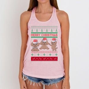 Poodle Santa Hat Ugly Sweater Christmas Pajama Dog Xmas Meaningful Gift Women's Knotted Racerback Tank