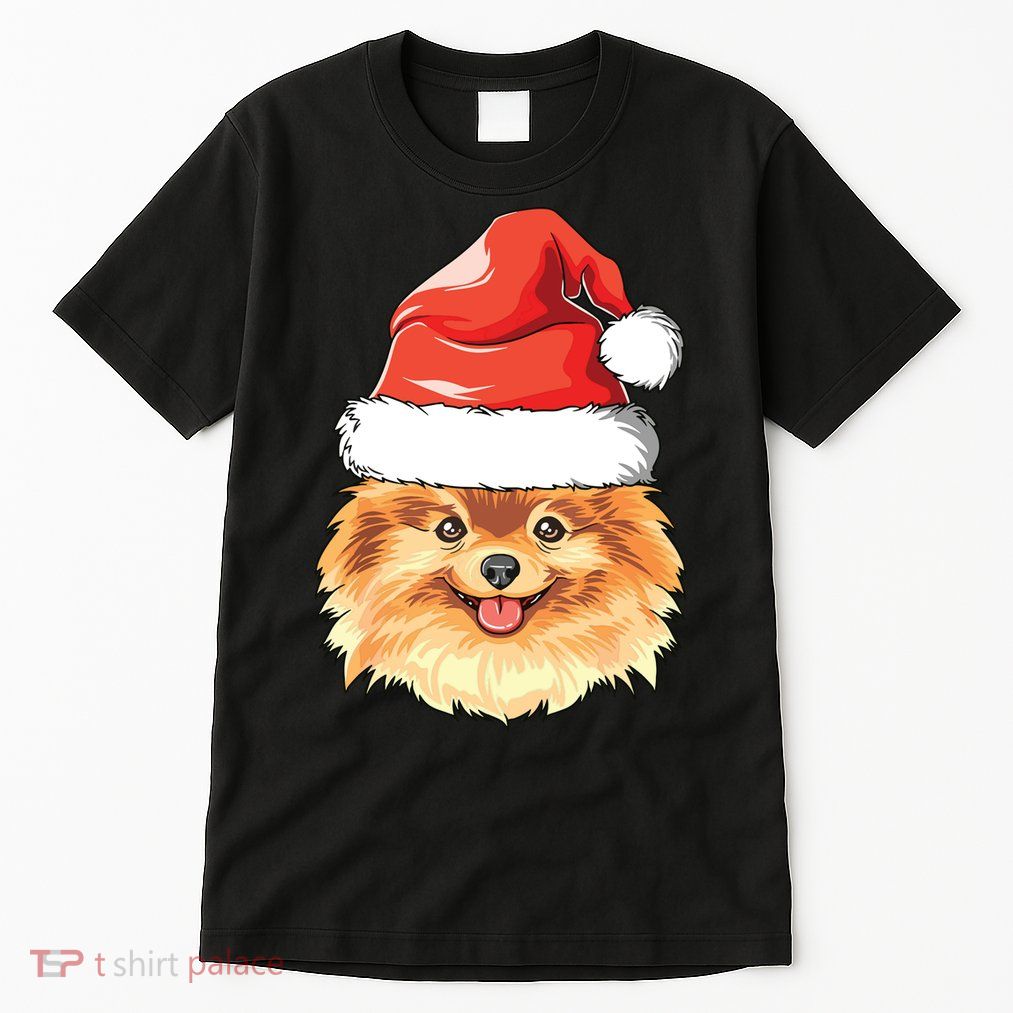 Pomeranian Santa Hat Christmas Pomeranian Tall T-Shirt