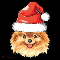 Pomeranian Santa Hat Christmas Pomeranian Tall T-Shirt