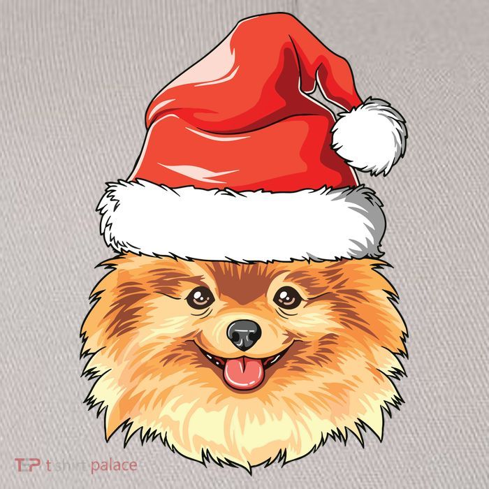 Pomeranian Santa Hat Christmas Pomeranian Flatbill Hat