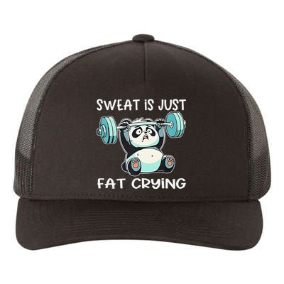 Panda Sweat Is Just Fat Crying Gym Gift Yupoong Adult 5-Panel Trucker Hat