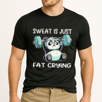 Panda Sweat Is Just Fat Crying Gym Gift Cooling Performance Crew T-Shirt
