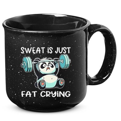 Panda Sweat Is Just Fat Crying Gym Gift 15oz Campfire Ceramic Mug