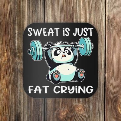 Panda Sweat Is Just Fat Crying Gym Gift Coaster