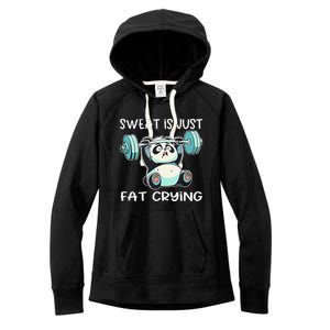 Panda Sweat Is Just Fat Crying Gym Gift Women's Fleece Hoodie