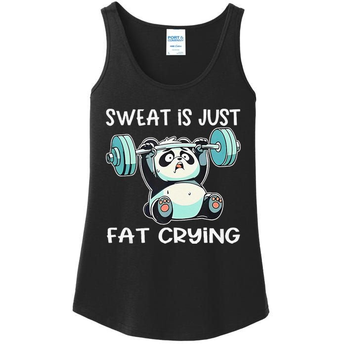 Panda Sweat Is Just Fat Crying Gym Gift Ladies Essential Tank