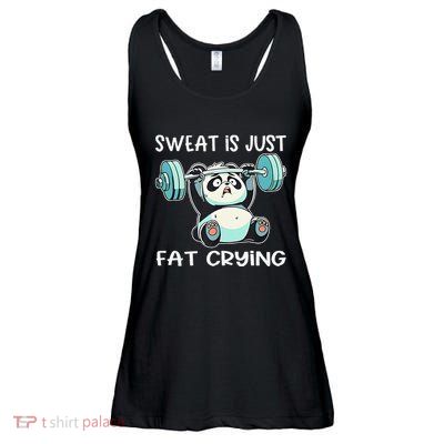 Panda Sweat Is Just Fat Crying Gym Gift Ladies Essential Flowy Tank