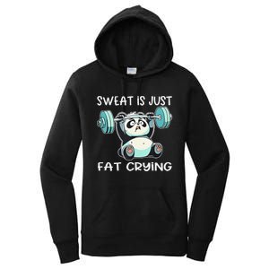 Panda Sweat Is Just Fat Crying Gym Gift Women's Pullover Hoodie