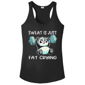 Panda Sweat Is Just Fat Crying Gym Gift Ladies PosiCharge Competitor Racerback Tank