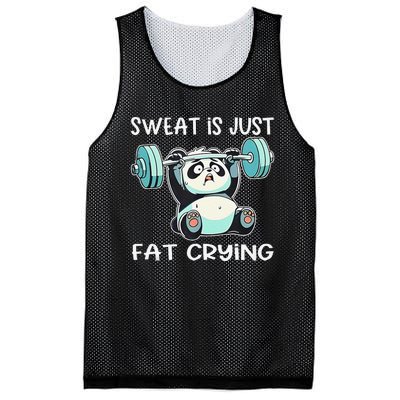 Panda Sweat Is Just Fat Crying Gym Gift Mesh Reversible Basketball Jersey Tank