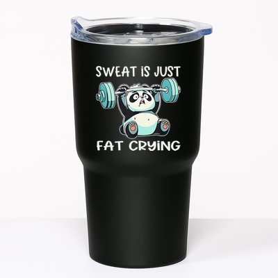 Panda Sweat Is Just Fat Crying Gym Gift Tumbler