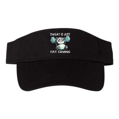 Panda Sweat Is Just Fat Crying Gym Gift Valucap Bio-Washed Visor