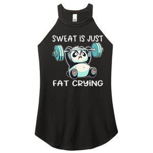 Panda Sweat Is Just Fat Crying Gym Gift Women's Perfect Tri Rocker Tank