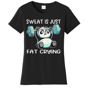 Panda Sweat Is Just Fat Crying Gym Gift Women's T-Shirt