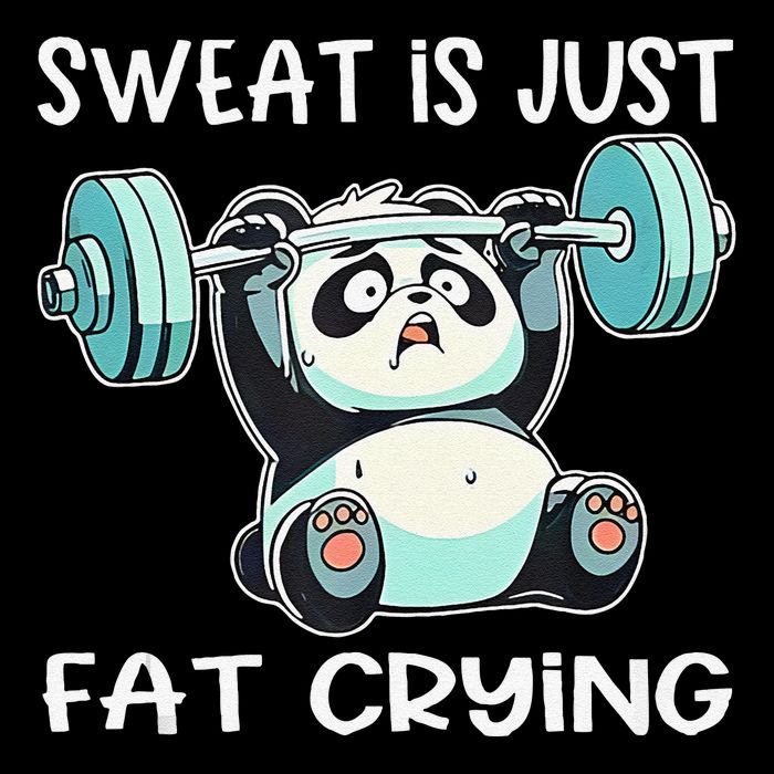 Panda Sweat Is Just Fat Crying Gym Gift Women's V-Neck T-Shirt