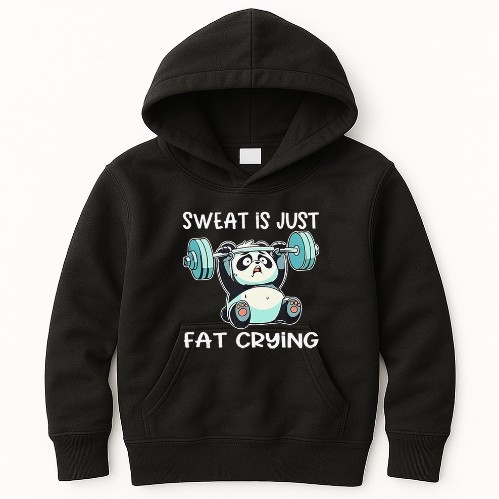 Panda Sweat Is Just Fat Crying Gym Gift Kids Hoodie