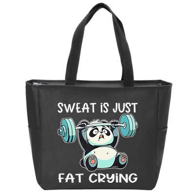 Panda Sweat Is Just Fat Crying Gym Gift Zip Tote Bag