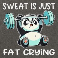 Panda Sweat Is Just Fat Crying Gym Gift Cotton Canvas Backpack