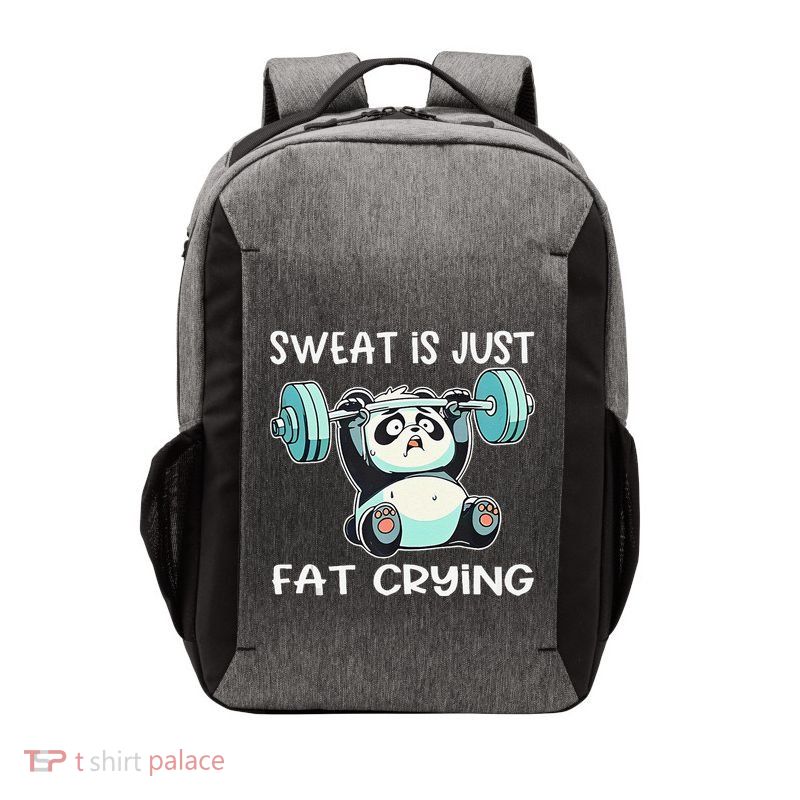Panda Sweat Is Just Fat Crying Gym Gift Vector Backpack