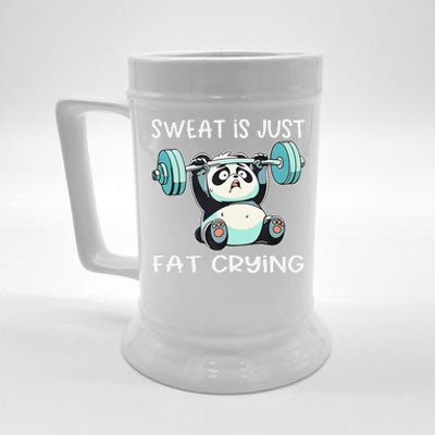 Panda Sweat Is Just Fat Crying Gym Gift Beer Stein