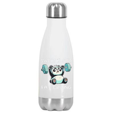 Panda Sweat Is Just Fat Crying Gym Gift Stainless Steel Insulated Water Bottle