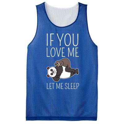 Panda Sloth If You Love Me Let Me Sleep Sleeping Animal Gift Mesh Reversible Basketball Jersey Tank