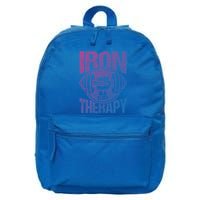 Powerlifting Strong Iron Is My Therapy Fitness Gym Gift 16 in Basic Backpack