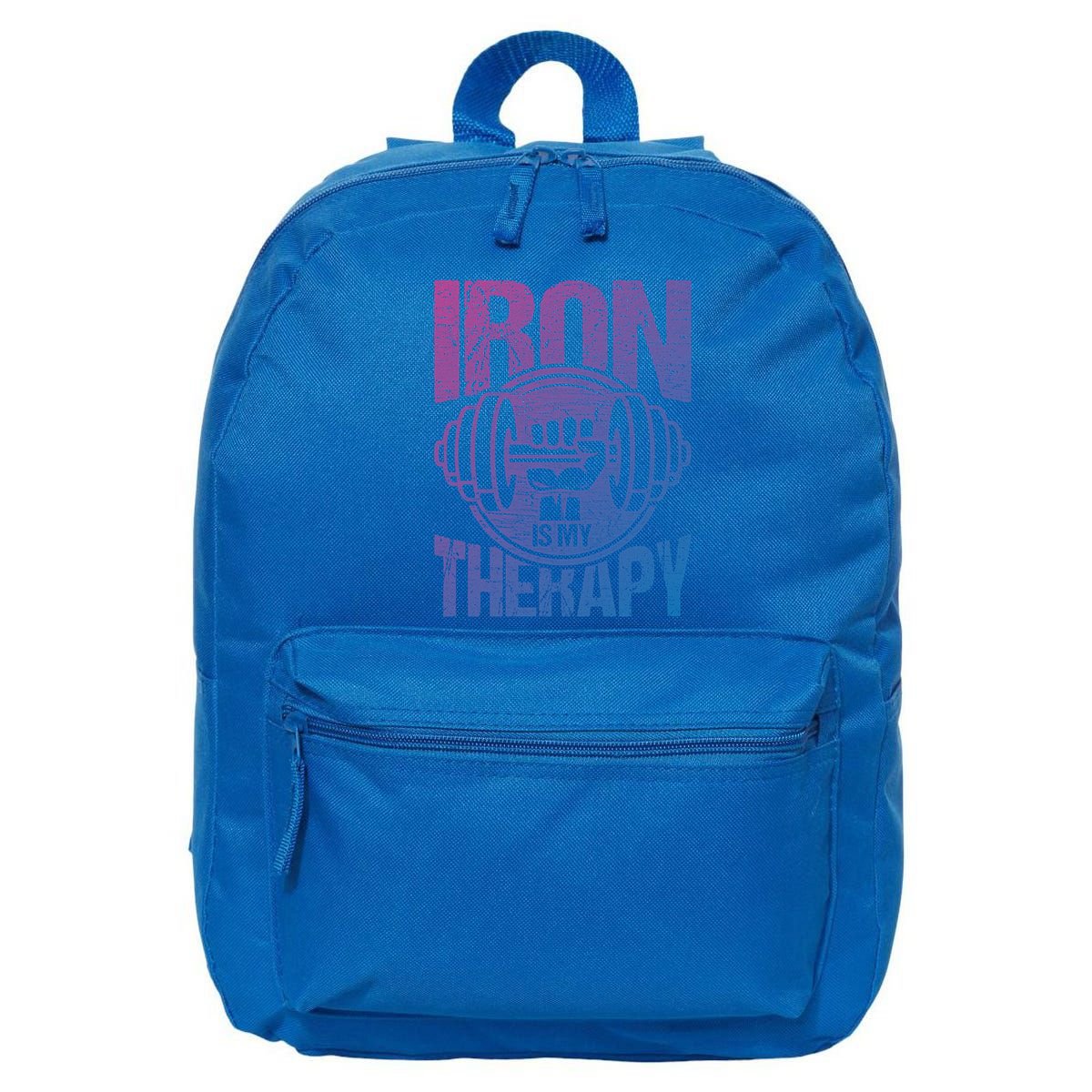 Powerlifting Strong Iron Is My Therapy Fitness Gym Gift 16 in Basic Backpack