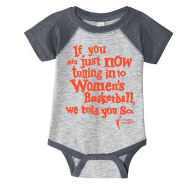 Playa Society If You Just Now Tuning Into Basketball We Told You So Oran Infant Baby Jersey Bodysuit