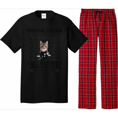 Personal Stalker ILl Follow You Wherever You Go Cat Mugshot Pajama Set