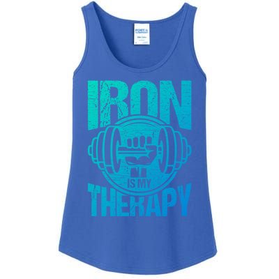 Powerlifting Strong Iron Is My Therapy Fitness Gym Gift Ladies Essential Tank