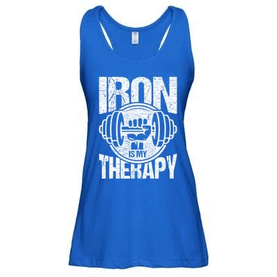 Powerlifting Strong Iron Is My Therapy Fitness Gym Gift Ladies Essential Flowy Tank