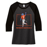 Patrick Surtain Ii State Star Women's Tri-Blend 3/4-Sleeve Raglan Shirt