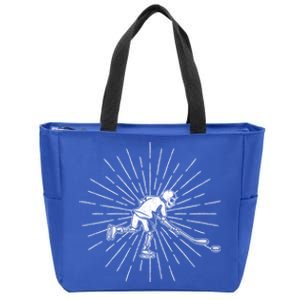 Pumpkin Skeleton Ice Hockey Halloween Winter Sports Player Gift Zip Tote Bag