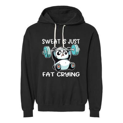 Panda Sweat Is Just Fat Crying Gym Garment-Dyed Fleece Hoodie