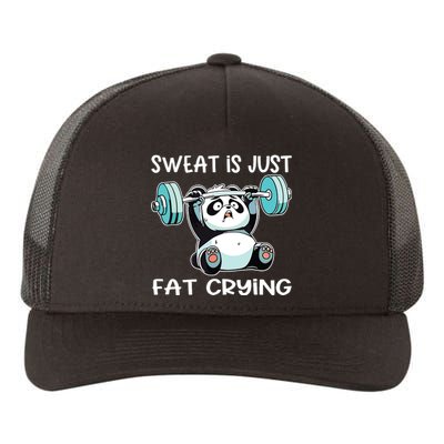 Panda Sweat Is Just Fat Crying Gym Yupoong Adult 5-Panel Trucker Hat