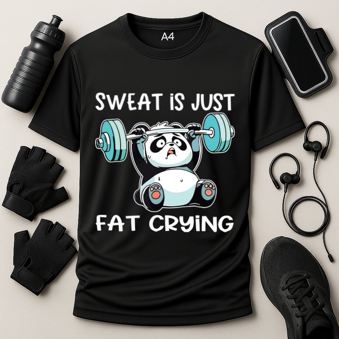 Panda Sweat Is Just Fat Crying Gym Performance Shirt