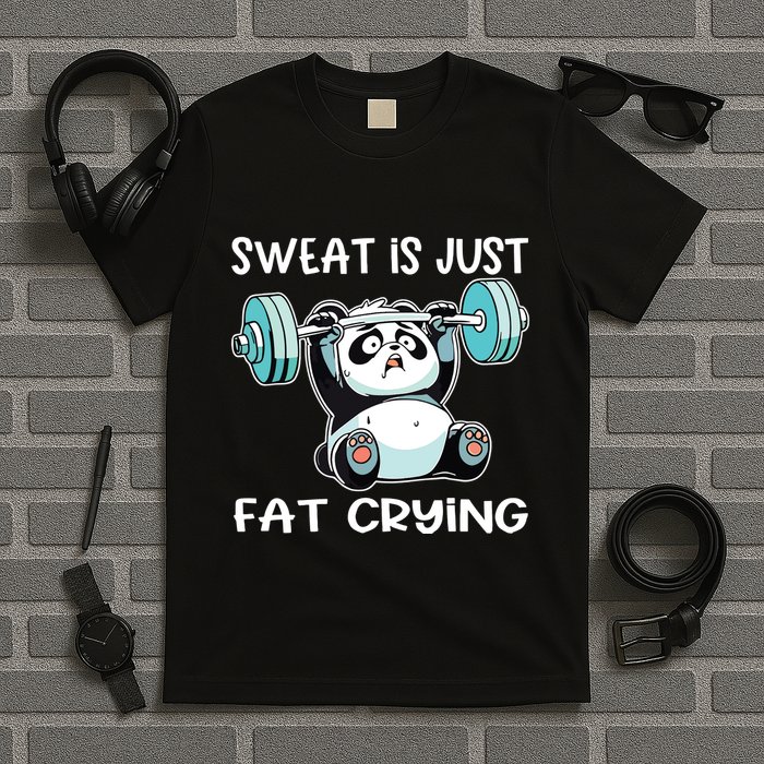 Panda Sweat Is Just Fat Crying Gym T-Shirt