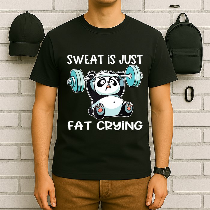 Panda Sweat Is Just Fat Crying Gym T-Shirt