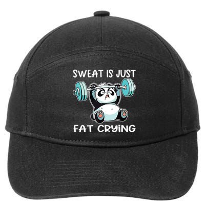 Panda Sweat Is Just Fat Crying Gym 7-Panel Snapback Hat