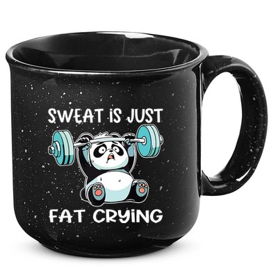 Panda Sweat Is Just Fat Crying Gym 15oz Campfire Ceramic Mug