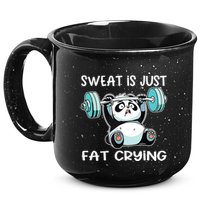 Panda Sweat Is Just Fat Crying Gym 15oz Campfire Ceramic Mug
