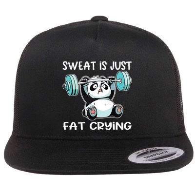 Panda Sweat Is Just Fat Crying Gym Flatbill Hat