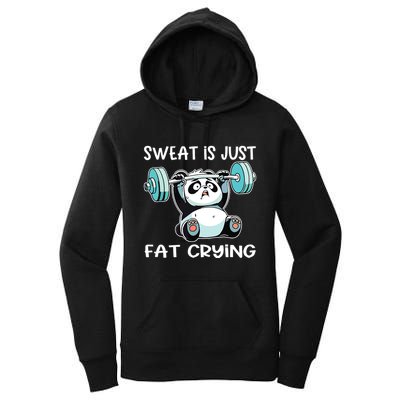 Panda Sweat Is Just Fat Crying Gym Women's Pullover Hoodie