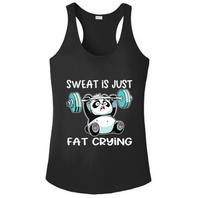 Panda Sweat Is Just Fat Crying Gym Ladies PosiCharge Competitor Racerback Tank